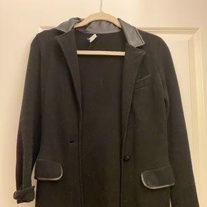 LAUREN-RALPH LAUREN LEATHER TRIM BLAZER